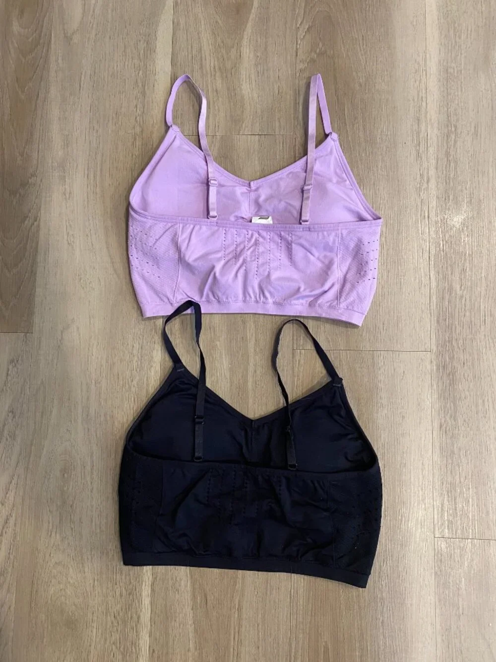 Fabletics Sports Bra Bundle Size M Black & Lavender Padded Longline Bras